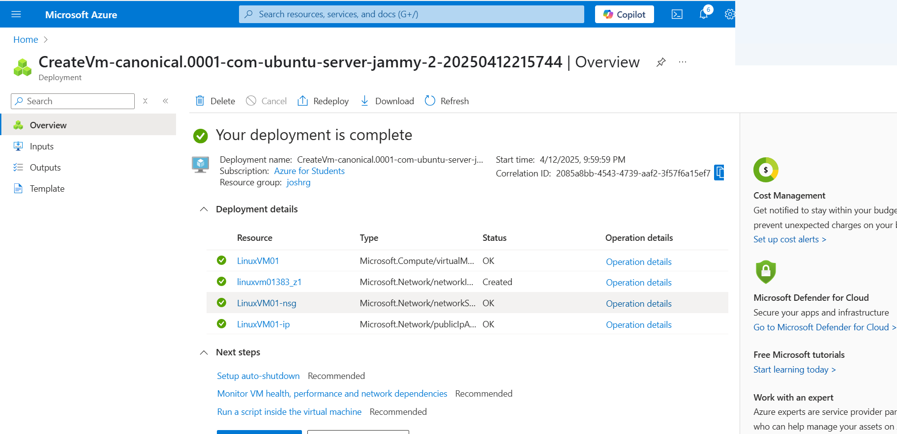 Ubuntu deployment complete