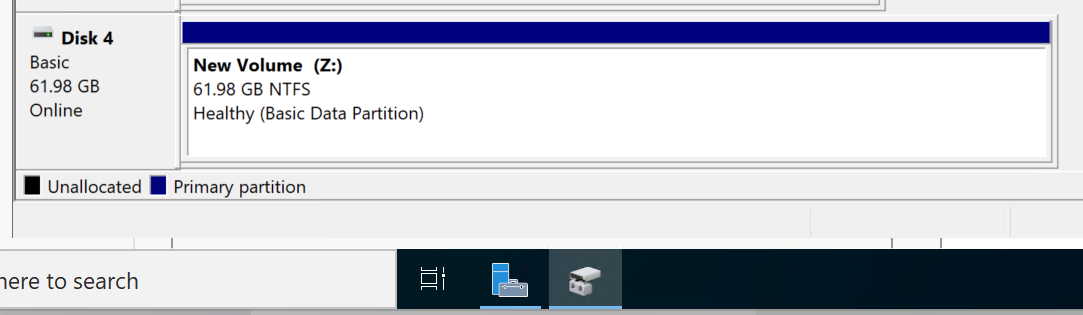 Healthy Z: NTFS volume